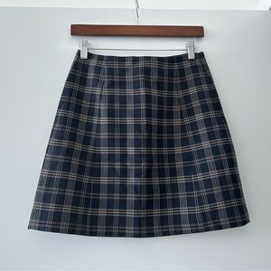 Babaton plaid mini skirt size 4 Navy Blue